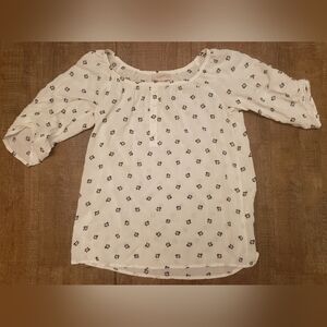 Loft Women's black and white crew neck Top SZ XSP